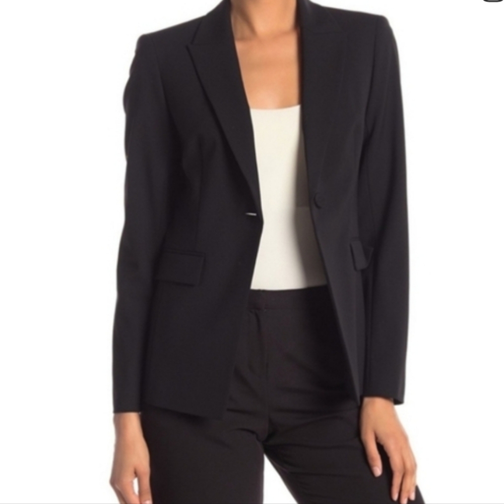 Lafayette 148 NY Blazer Stretch Wool Jacket Black 4